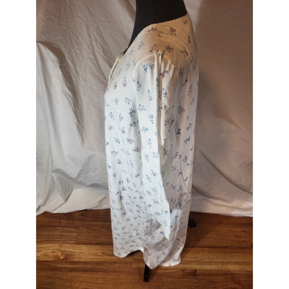 Vintage French Laundry USA White Floral L/S Nightgown Size S - Picture 6 of 7